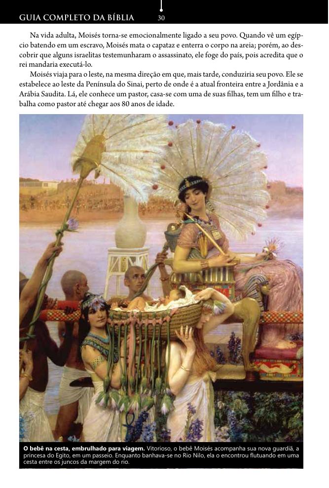 Arte clássica de página inteira do bebê Moisés na cesta